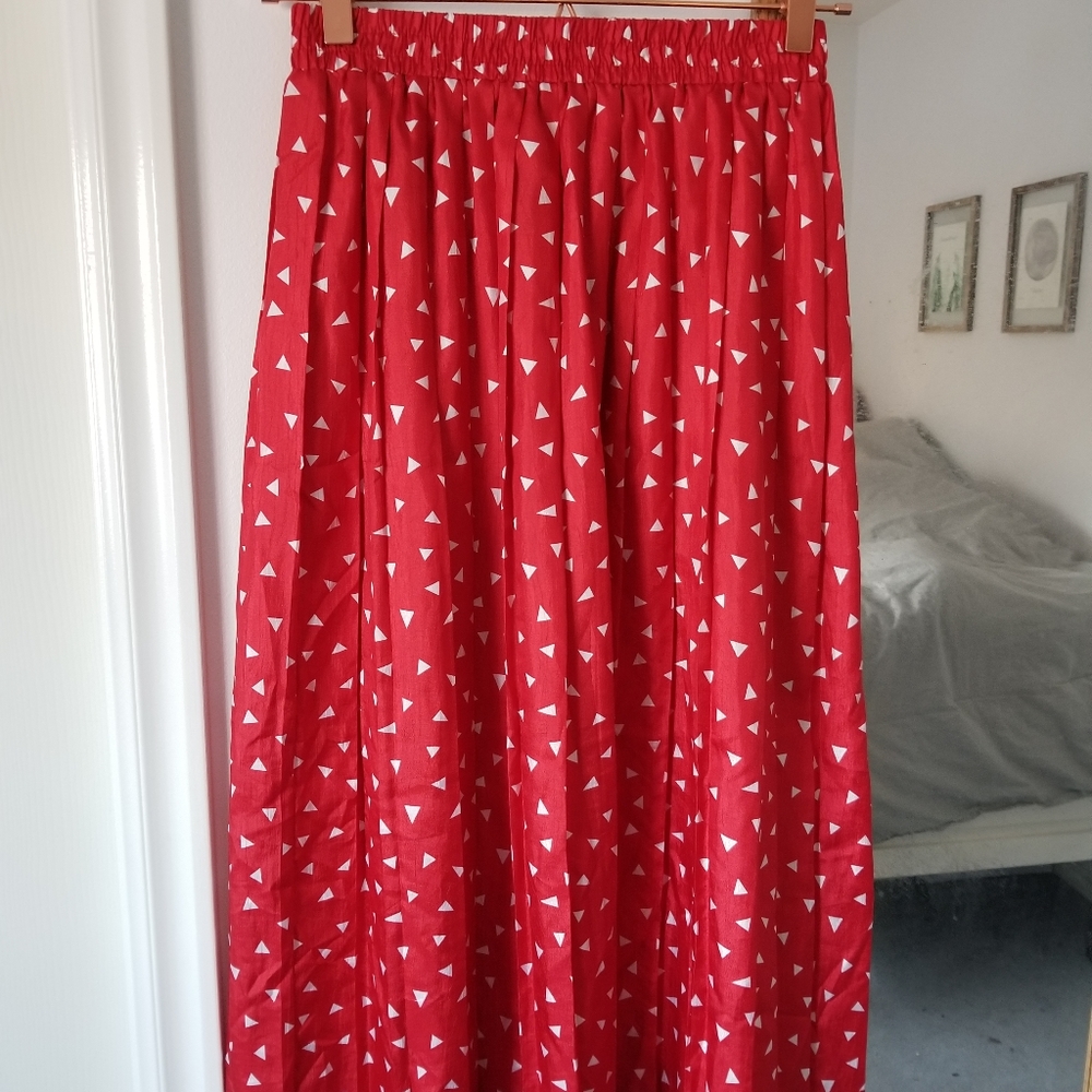 Vintage Red Midi Skirt